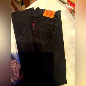 Levi’s Mens 501 Mens Button Fly Jeans Black Straight Leg size 31x34